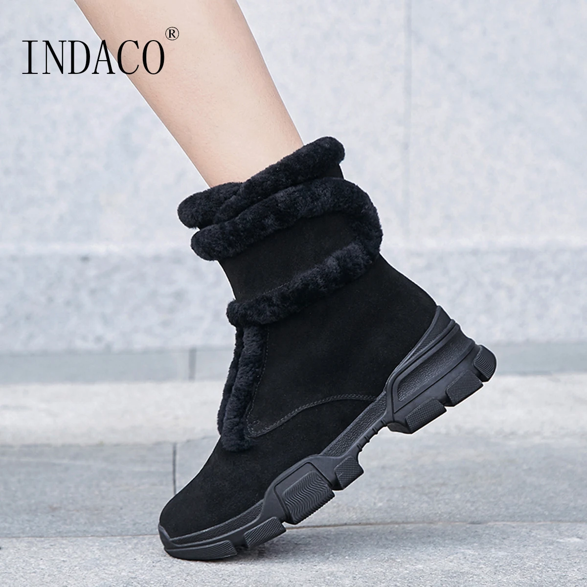 

Rabbit Hair Warm Snow Boots Women New Winter Warm Boots Bottes Femme