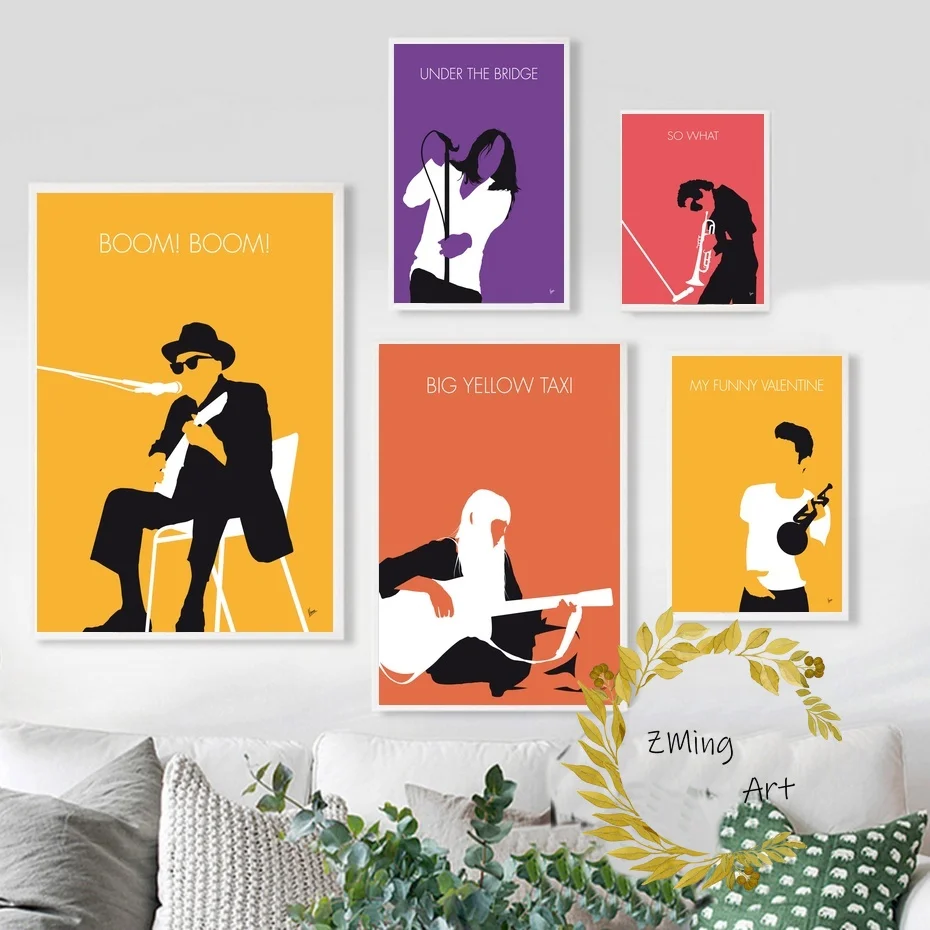 

Minimal Music Star LINKING PARK Chet Baker Miles Davis Art Canvas Poster Pictures for Living Room