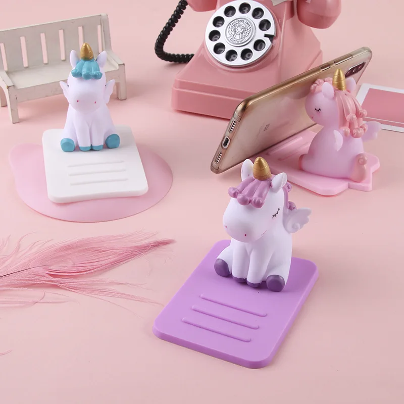 

AIFFECT Soft Silicone Holder Cute Mobile Phone Holder Stand Cartoon Desktop Stand Bracket Unicorn Phone Stand