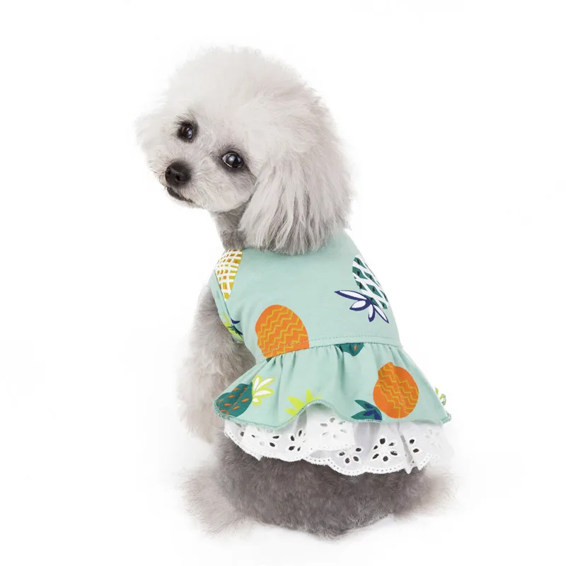 Summer Pineapple Puppy Dog Cat Dresses for Yorkies Chihuahua