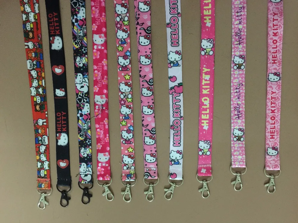 

Wholesale 10 Pcs Popular Cartoon Hello Kitty Neck Straps Lanyards Mobile Phone,ID Card,Key Condole belt Mixed M007