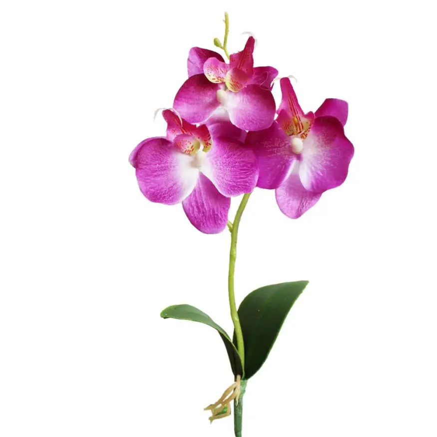 Triple Head Artificial Butterfly Orchid Silk Flower Bridesmaid Wedding Bouquet Bridal Party Home Decor Gift For Guest 23Apr 30 | Дом и сад