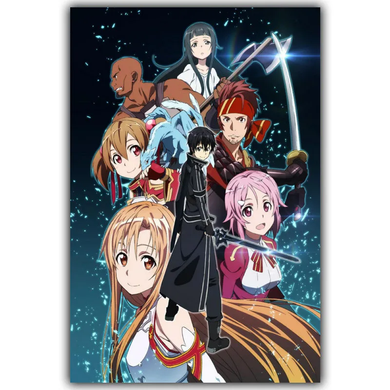 Sword Art Online Poster Popular Classic Japanese Anime Home Decor Silk Poster Picture Print Wall Decor 30x45cm 50x75cm