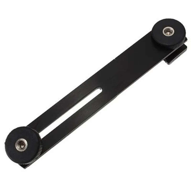 Kaliou Universal Camera Flash Bracket Light Stand Mount Holder with Two 1/4 Screw Mount for Flashgun Digital DC Camera Arms