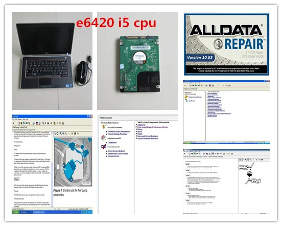 Best Price alldata auto repair software v10.53 mitchell on demand 2in1 installed in laptop e6420 (i5 cpu) car and truck diagnostic computer