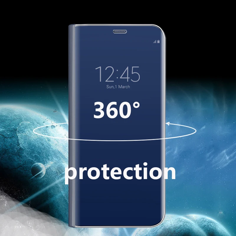 Умный зеркальный флип чехол для Xiaomi Redmi Note 4 4X 5 6 7 Pro 6A 7A Y1 K20 GO кожаный Mi 8 Lite 9 SE 9T 5X 6X