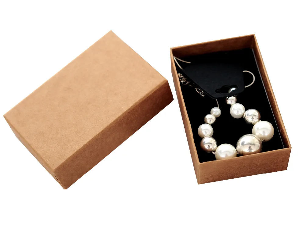 Free shipping wholesale 50pcs/lot Kraft Paper Necklace Box Pendant