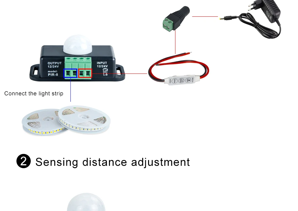 Intelligent Turn ONOFF Human Infrared Sensor LED Strip Light Warm White 3000K Waterproof SMD2835 Strip Lighting For Bedroom (4)