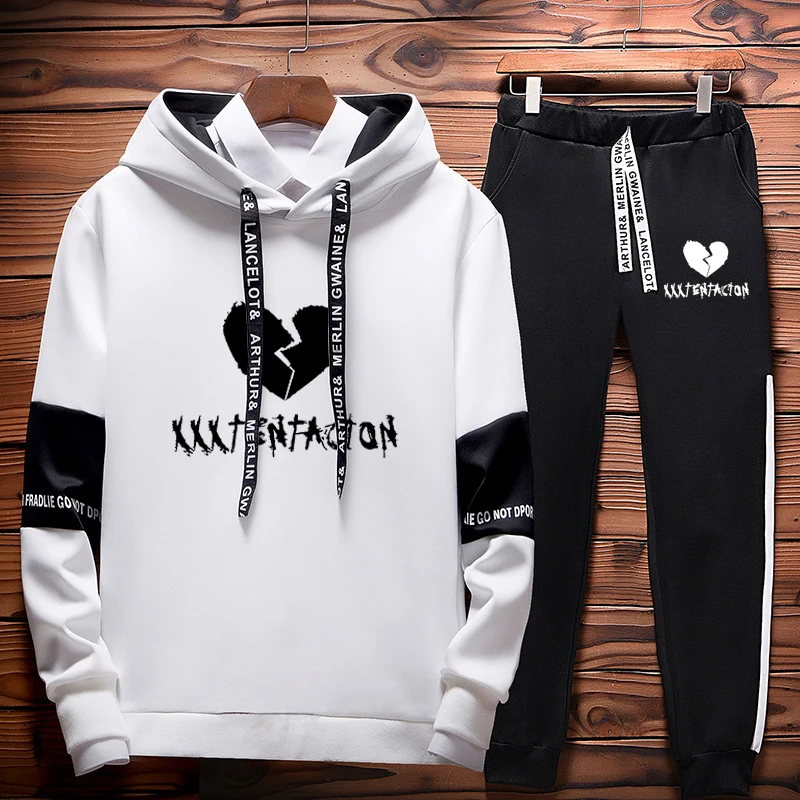  2019 autumn winter XXXTentacion hoodie sweatshirt + sweatpants two-piece men's women's hooded suit 