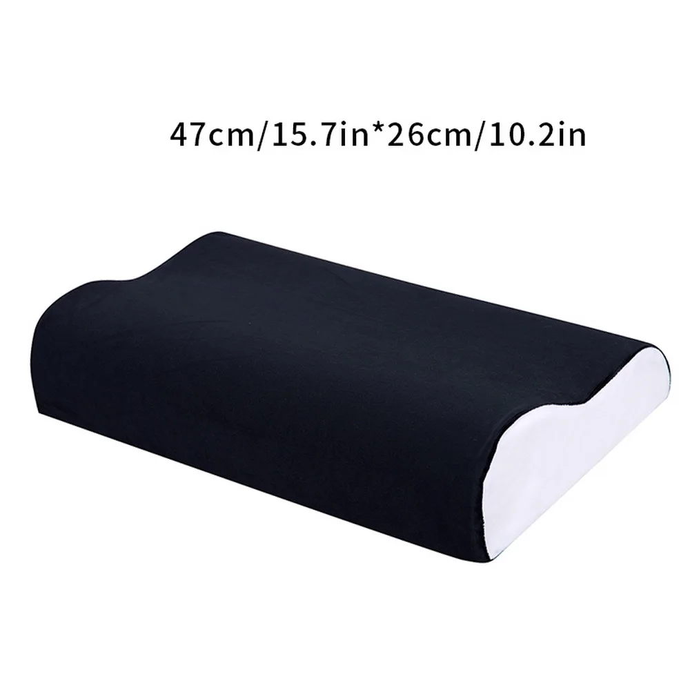 Urijk Ортопедическая подушка с эффектом памяти, подушка для путешествий, подушка для шеи, массажер для медленного отскока, шейный массажер, забота о здоровье, улучшенный мягкий сон - Цвет: black white 50x30cm