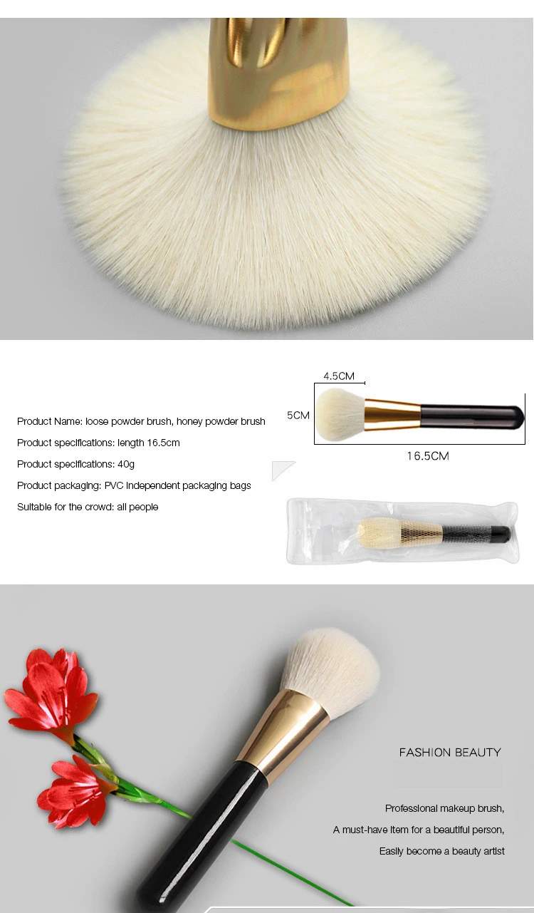 New single makeup brush wool animal hair light peak wool brush makeup brush Pincel de maquiagem profissional