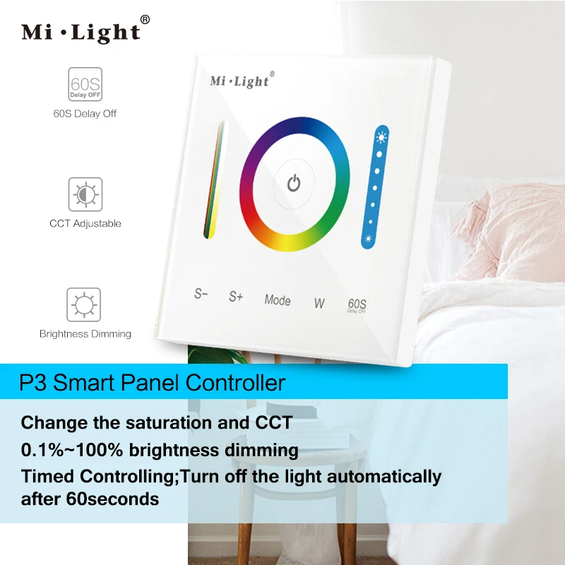 DC12V-24V 15A настенная RGB Сенсорная панель светодиодный контроллер настенный встроенный RGBW RGB+ CCT 5 цветов светодиодный контроллер 1 шт