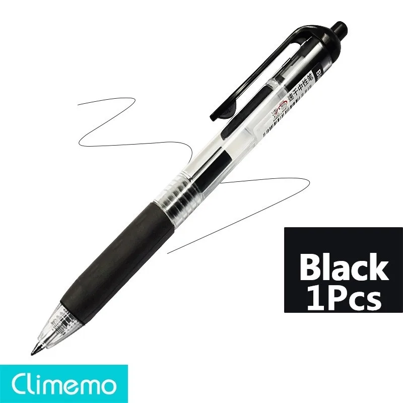 0.5mm Gel Pens For School Office Supplies Kawaii Press Type Multicolor ballpoint pen Cute stationery Writing Store - Цвет: 1Pcs Black