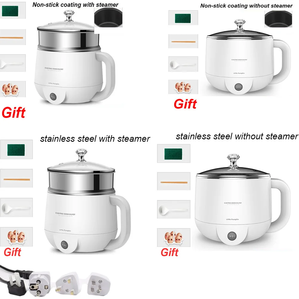 

Multifunctional Electric Cooker 220V Heating Pan Electric Cooking Pot Machine Hotpot Noodles Eggs Soup Steamer mini rice cooker