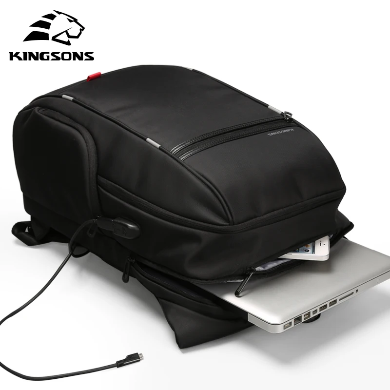 

Kingsons3140W Mochila USB Recharging Waterproof Backpack Male Female Travel Bags Business Backpack Laptop Bag 15.6" Dropshipping