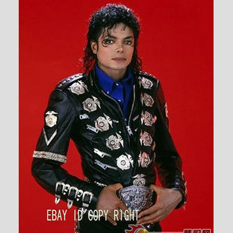 Редкий MJ Майкл Джексон классический Плохой пиджак с серебряными значки орлом