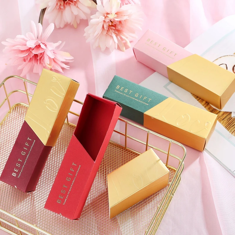 

50pcs/set Candy Gift Box Creative Lipstick Shape Candy Boxes Wedding Birthday Party Baby Shower Candy Gift Packaging Gift Bag