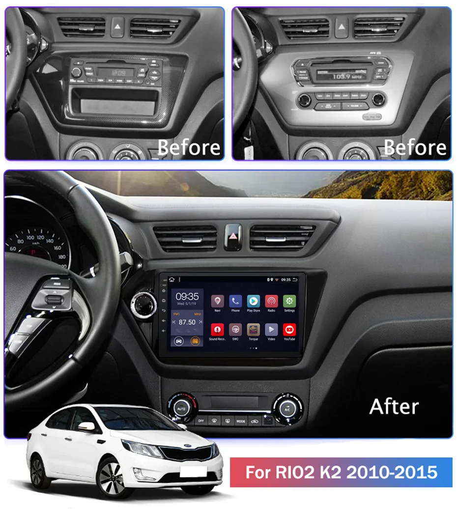 Perfect 9 inch 2.5D IPS HD multi-touch screen Android8.1 2G RAM 32G ROM NAVI for KIA K2/RIO2 2010-2015 with Bluetooth USB WIFI SWC 1 Perfect 9 inch 2.5D IPS HD multi-touch screen Android8.1 2G RAM 32G ROM NAVI for KIA K2/RIO2 2010-2015 with Bluetooth USB WIFI SWC 1