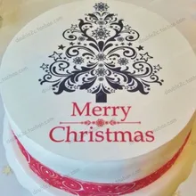 5 шт. вафельная бумага для Рождественского украшения, "(20 см), съедобные рождественские украшения для торта, бумага для выпечки с рождественской елкой