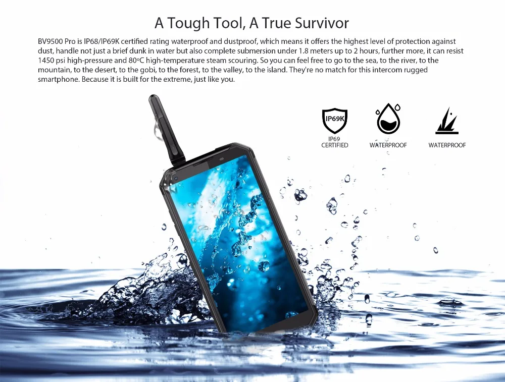 Смартфон Blackview BV9500 Pro водонепроницаемый телефон ОЗУ 6 Гб ПЗУ 128 восьмиядерный