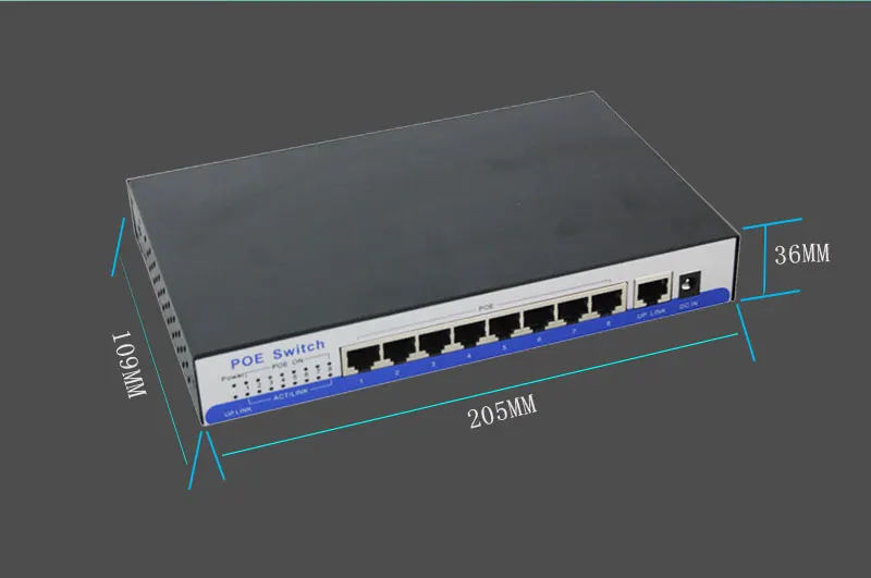 9 Порт коммутатор gigabit PoE 100/1000 Мбит/с IEEE802.3af/at активный участник 8 портов 50v2. 3a для 8 шт 1080 P 2MP 3MP 4MP 5MP 6MP камеры