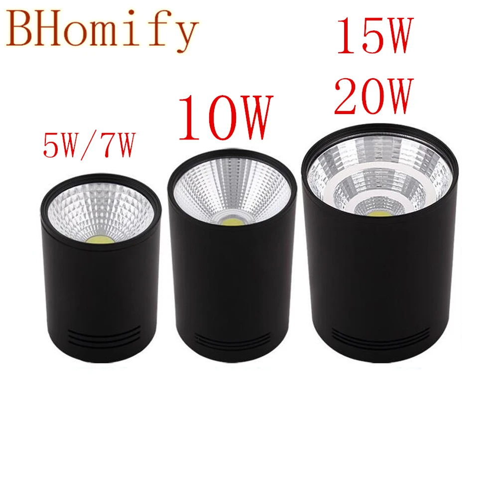 Surface Mounted Dimmable COB LED Downlights 5W 7W 10W 15W 20W AC110V/220V  LED Ceiling Lamps Spot Light Downlights AC85-265V
