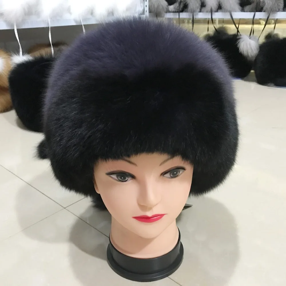 2021 Новый Poppular из натурального меха лисы зимняя шапка для женщин Регулируемый