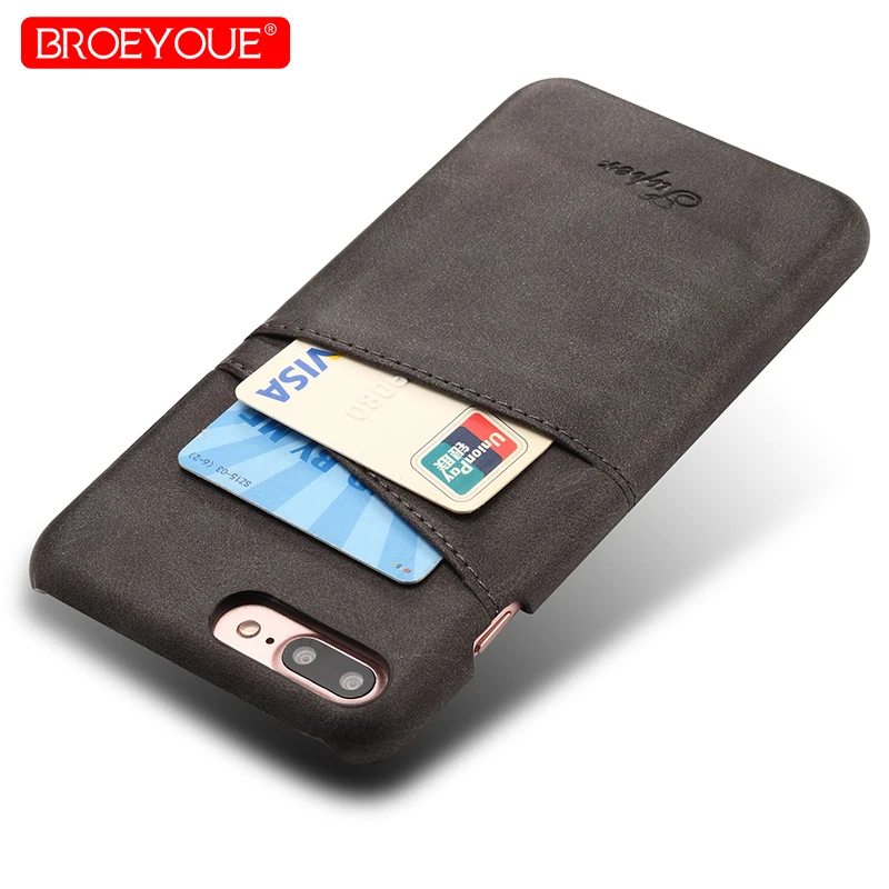 

Luxury Genuine Real Leather Case For iPhone 7 Plus Retro Vintage Back Protective Cover For iPhone 6S Plus 7 8 Plus Card Cover