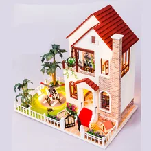 Diy Миниатюрный Кукольный дом большой включает мебель 3D деревянная головоломка кукольный домик для подарка на день рождения игрушки D003
