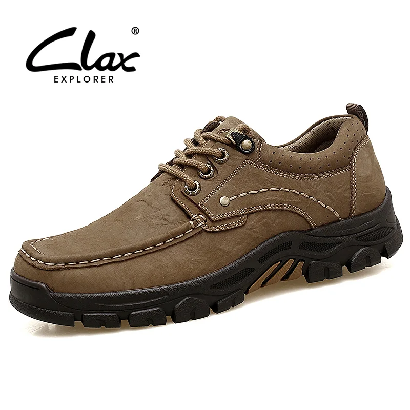 

CLAX Mens work boots Genuine leather spring autumn casual ankle boot men's shoe safety shoe walking footwear classic