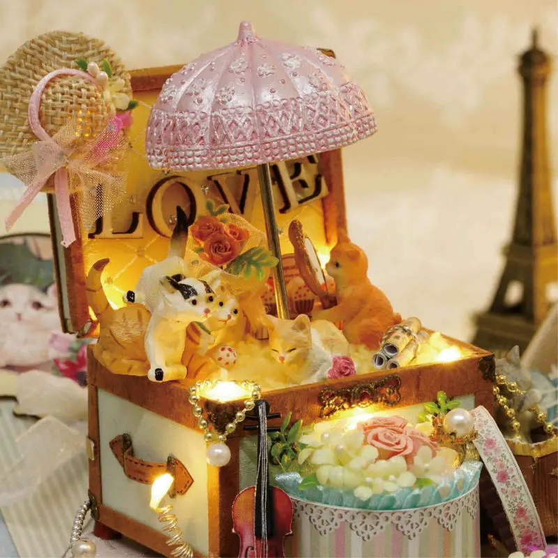 Конфеты кошка Кукольный дом взрыв Каса де BONECA POPPENHUIS коробка аксессуары миниатюрный кукольный домик набор игрушек