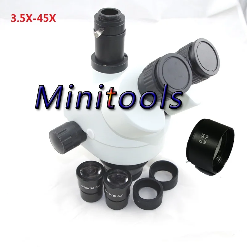7-45X/7-90X/3,5-90X продолжить увеличение визуальный Тринокулярный Стерео зум микроскоп головка для промышленного смартфона pcb ремонт
