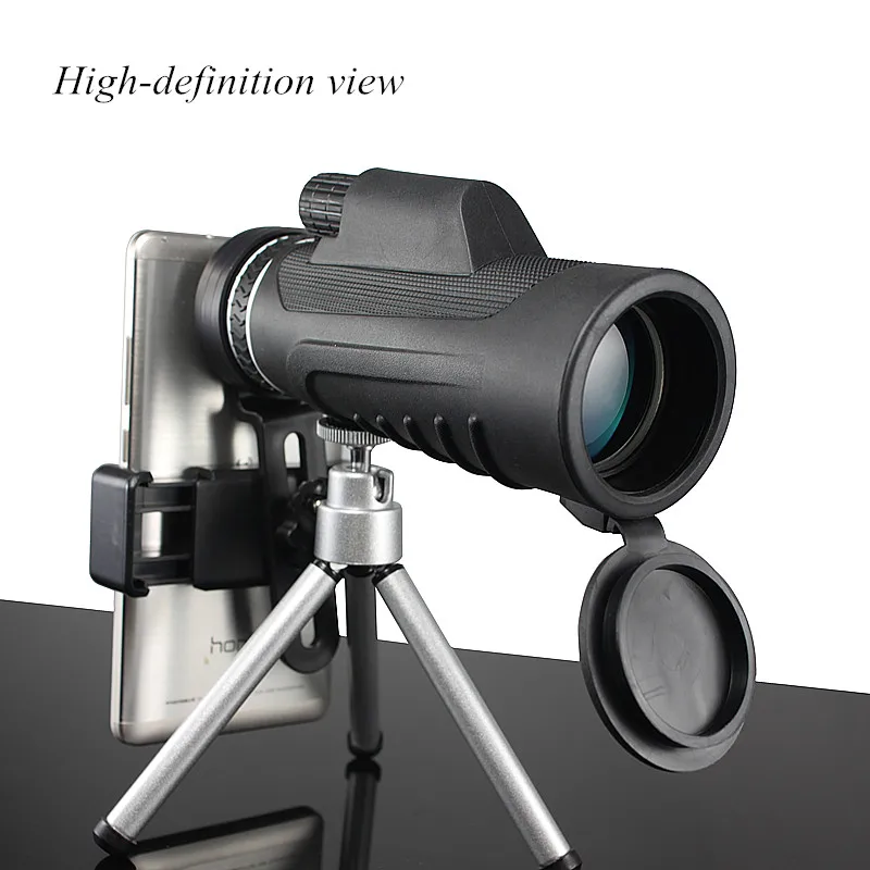 

New 40X60-5 HD Monocular Professional High Quality Portable Telescope Lll Night Vision for Camping with Smartphone holder Tripod