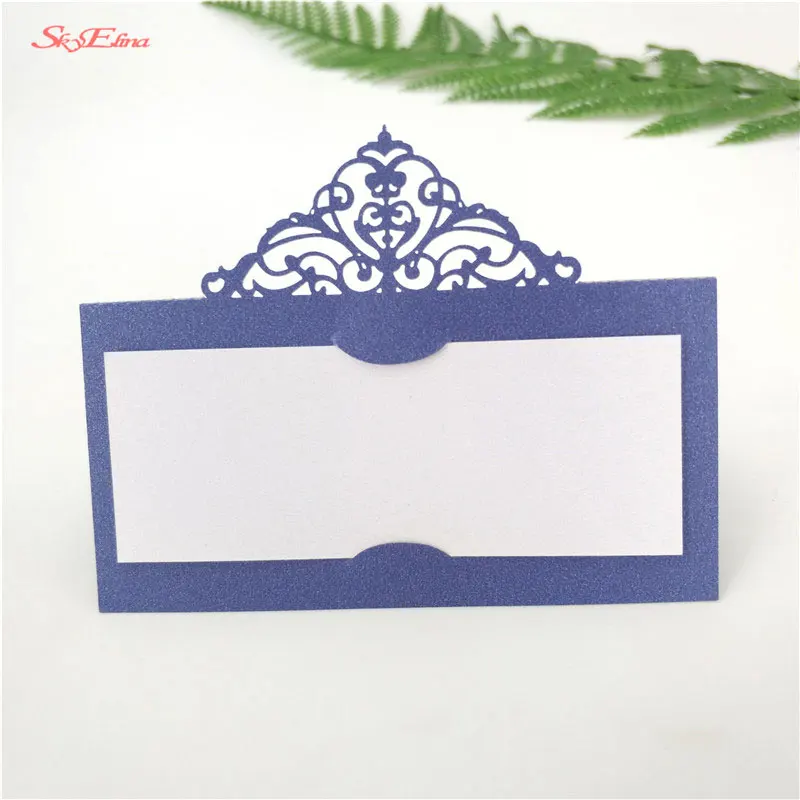 50stks Reception Gast Plaats Kaarten Favor Decor Chic Parelmoer Naam Plaats Kaarten Wedding Party Table decoration 8Z (62)