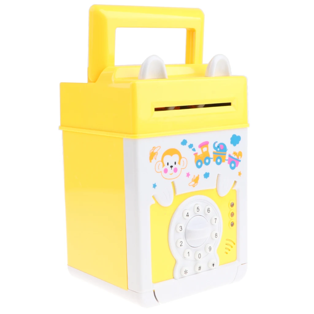 Electronic Password Piggy Bank for Kids Girls Boys Mini ATM Coin Cash Money Saving Box Pretend & Banking Toy Kid Gifts - Monkey