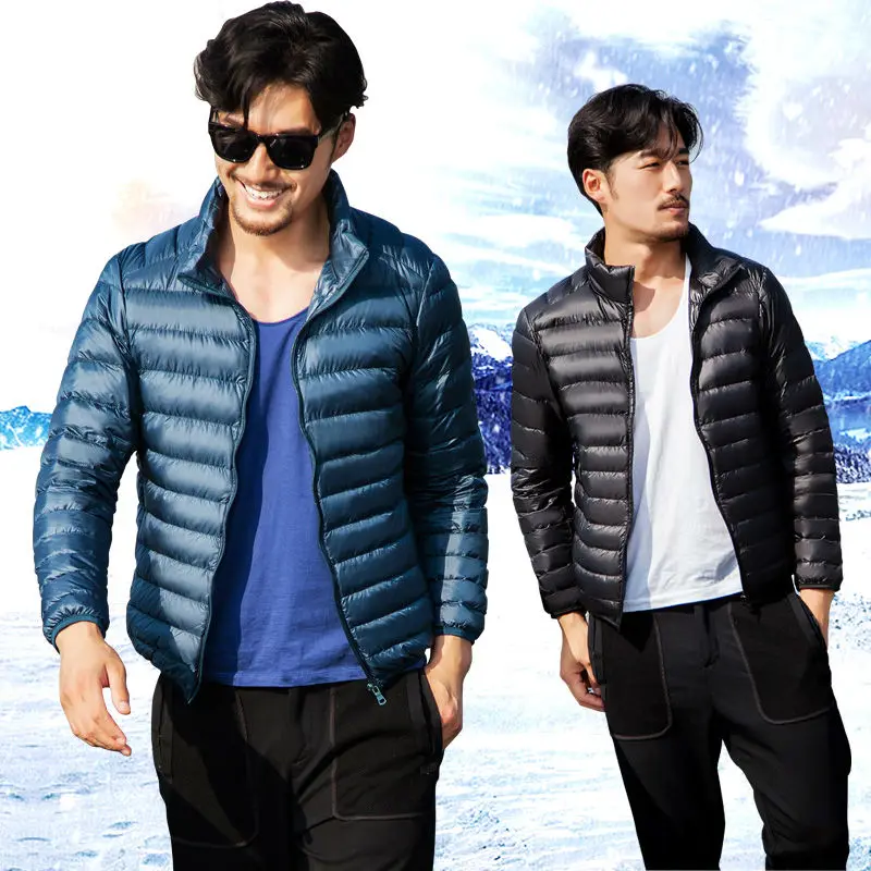 Winter Duck down jacket men 90 Down Content thin ultra light down jacket winter long sleeve