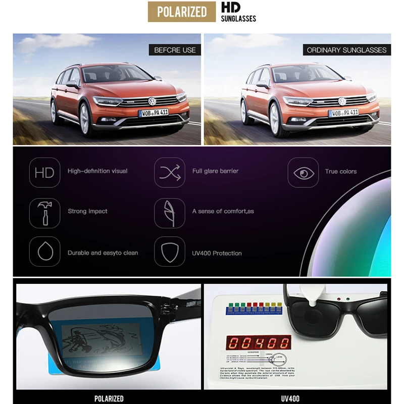 DUBERY Винтажные Солнцезащитные очки поляризационные мужские солнцезащитные очки для мужчин квадратные оттенки вождения черные летние Oculos очки скольжения рукав