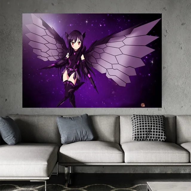 ACCEL WORLD KUROYUKIHIME аниме искусство шелковая ткань плакат печать настенные картины для