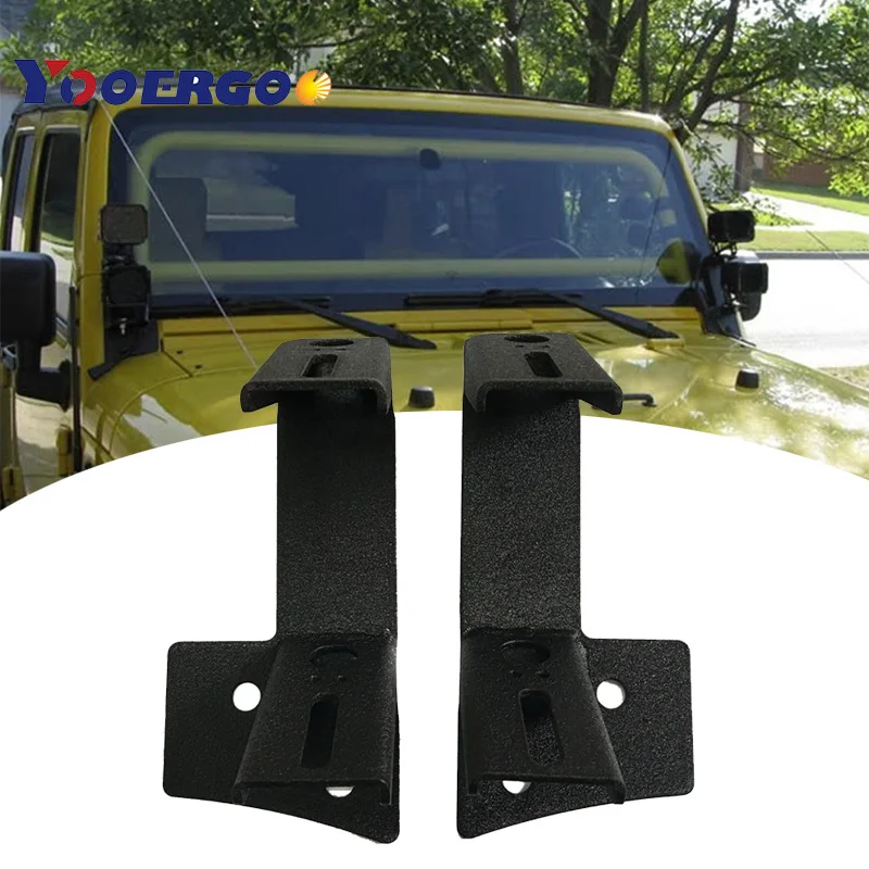 

1 Pair Dual A-Pillar Light Brackets Dual Lower Windshield Led Work Light Mounts Kit For 2007-2017 Jeep Wrangler Jk