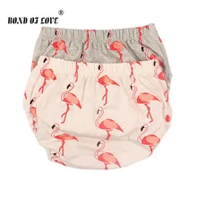 Короткие шаровары для новорожденных; хлопковые детские Многослойные гофрированные трусики; шорты для младенцев; юбка-брюки с принтом Фламинго; шорты для новорожденных