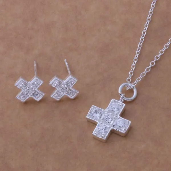 

AS096 Hot 925 sterling silver Jewelry Sets Earring 236 + Necklace 236 /bgmajxta aemaivta