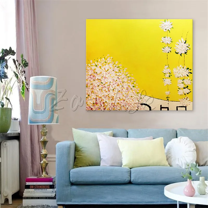 

Hand Painted Oil Painting Flower Canvas wall art canvas Pictures for living room home decor cuadros decoracion 3