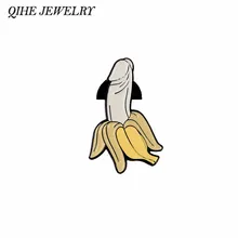 QIHE SCHMUCK Banana pins Lebensmittel pin Obst pin Banana brosche Broschen für männer frauen Abzeichen Nette Kawaii Schmuck