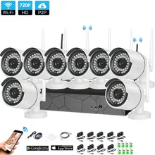 Plug and Play 8CH 1080P HD Wireless NVR Kit P2P 720P Indoor Outdoor IR Night Vision Security 1.0MP IP Camera WIFI CCTV System