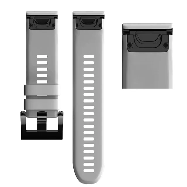 Силиконовый ремешок для часов 26 22 20 мм быстросъемный ремешок для часов Garmin Fenix 6X6 S 6 5X5 Plus S60 часы Easyfit наручные часы - Цвет: Серый