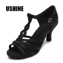 Обувь для латинских танцев на каблуке 7 см/5 см; женская обувь; zapatos Salsa Mujer; бальные туфли; Zapatos De Baile Latino Mujer; 230;