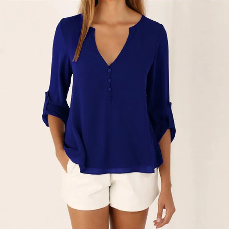 v neck chiffon