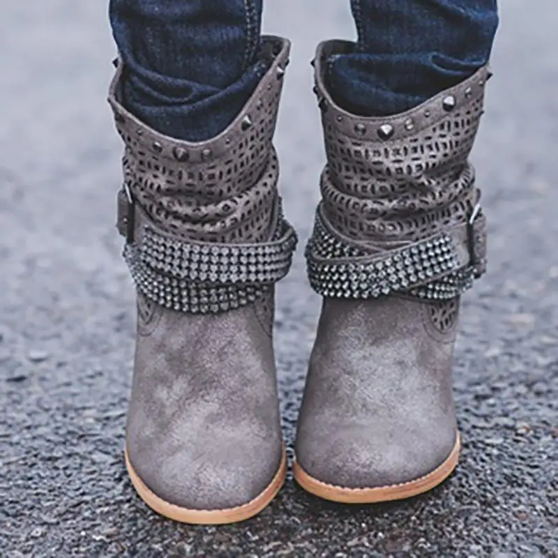 MoneRffi осенне-зимние ботинки женские ботильоны на толстом каблуке, цвета: верблюжий, черный, женская обувь без шнуровки Bota Feminina, Размеры 35-43