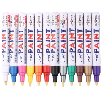 

12pcs/set Indelible Drawing Marker bookmark zebra mildliner Pen kawaii gel pen highlighter Paint oil Tire pens double headed DIY