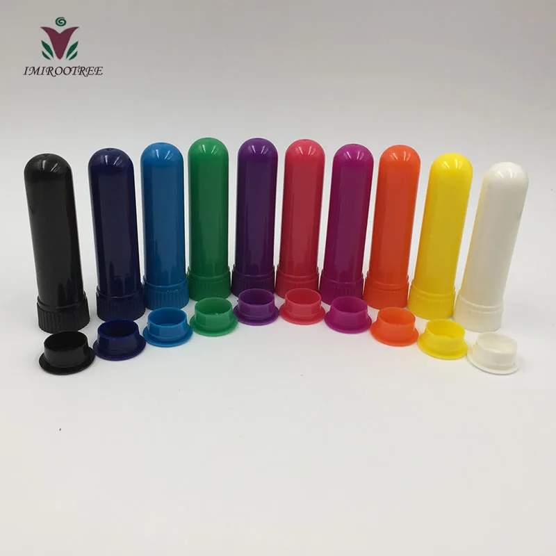 500+ 5 комплектов красочные пустой носовой ингалятор, многоразовые контейнеры для носовых ингаляторов с лучшим качеством хлопка фитили